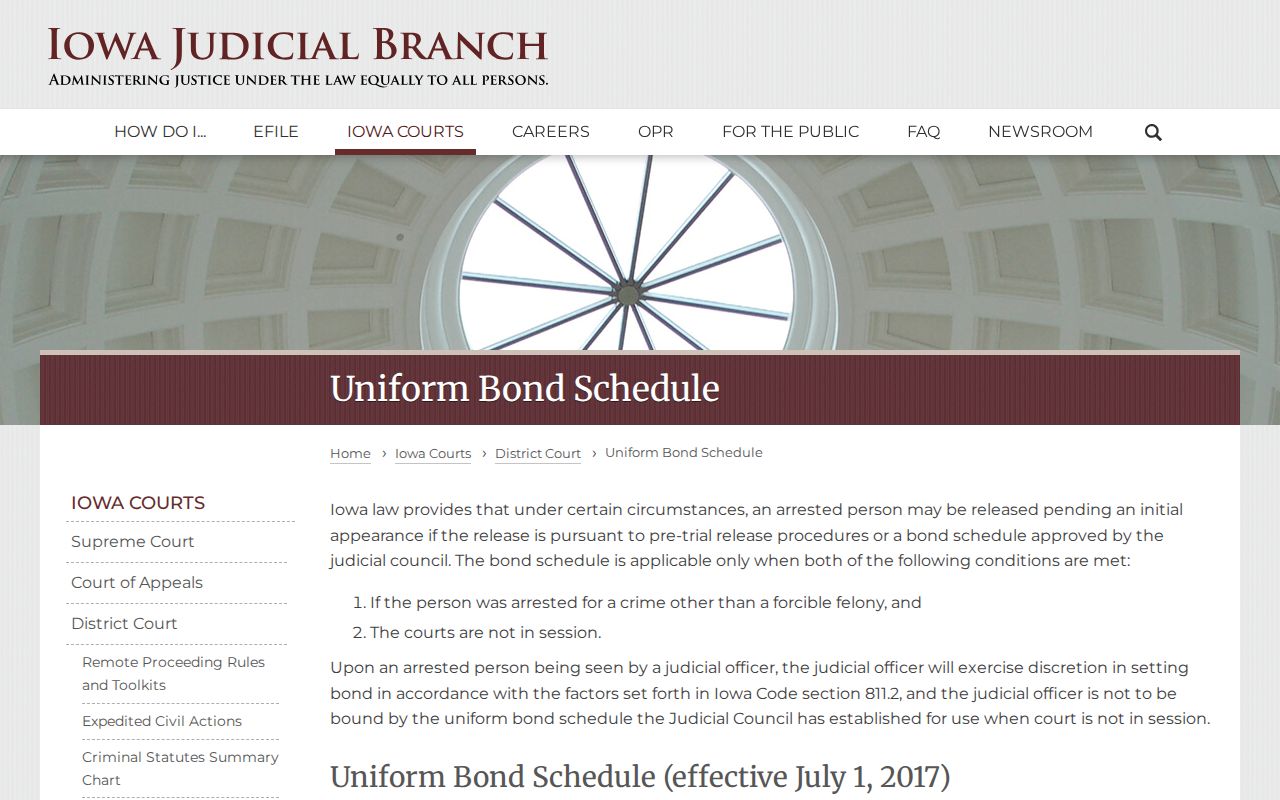 Lucas County active warrant uniform bond schedule