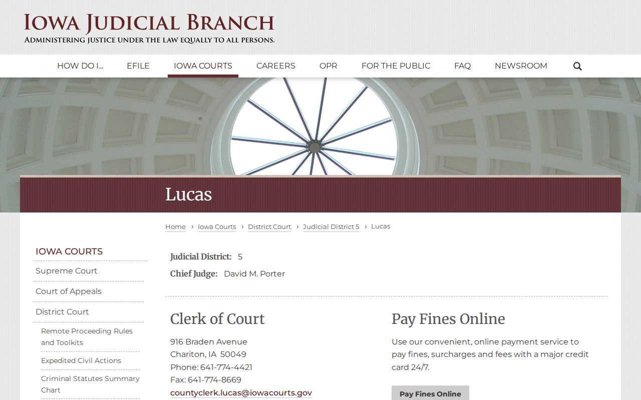 Lucas County active warrant clerk contact page