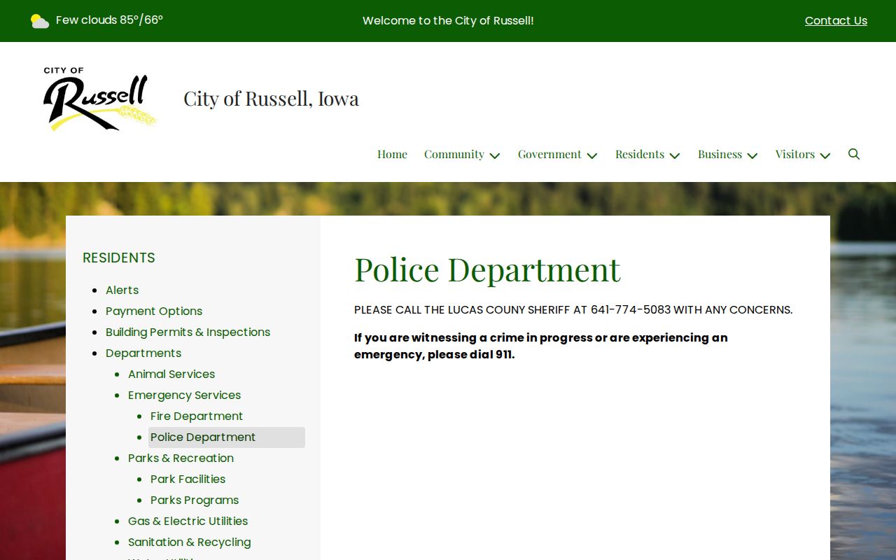 Russell police page routing concerns to the Lucas County Sheriff