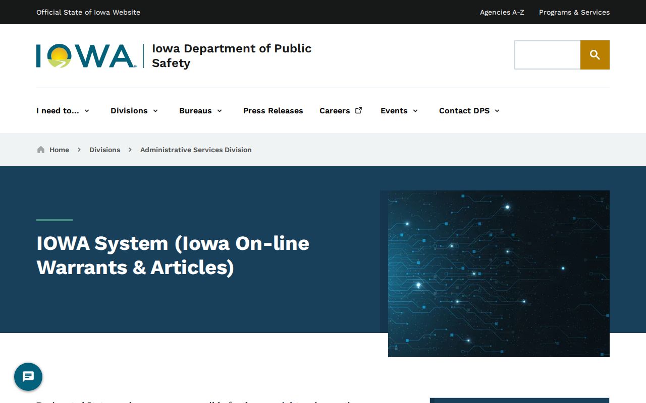Iowa Department of Public Safety IOWA System information
